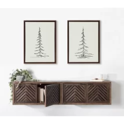 (Set Of 2) 18" X 24" Sylvie Minimalist Evergreen Trees Sketch Framed Canvas Set Brown - Kate & Laurel All Things Decor -Home Series Shop GUEST 4a47190a 0ed7 45d0 b5c3 72b296c6dc37