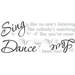 Dance Sing Love Peel And Stick Wall Decal White/Black - RoomMates -Home Series Shop GUEST 4ac7882c 5481 44c0 9944 153be0d59b33