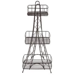 Three Tier Ville Des Lumieres Collection Eiffel Tower Spa Tower Bronze - ELLE DECOR