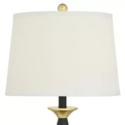 360 Lighting Kamila Traditional Table Lamps 27" Tall Set Of 2 Gold Black With Dual USB Charging Ports White Drum Shade For Bedroom Bedside Family Desk -Home Series Shop GUEST 4ba3697f ab15 4d2a bef1 6ed8cd547379