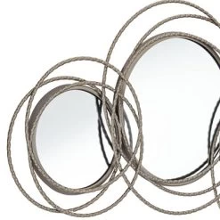 Newhill Designs Round Vanity Decorative Wall Mirror Modern Gray Pewter Metal Frame 40 1/4" Wide For Bathroom Bedroom Living Room -Home Series Shop GUEST 4e2b726a 17d3 4edc 83ab edfe224bee23