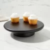 10.9" Acacia Modern Cake Stand Black - Threshold™