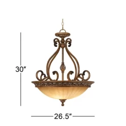 Kathy Ireland Sterling Estate Golden Bronze Pendant Chandelier 26 1/2" Wide Rustic Champagne Bowl Shade 3-Light Fixture For Dining Room Kitchen Island -Home Series Shop GUEST 4fa68b34 8e65 47f5 9fcf bfafcfbdf1ac