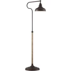 Franklin Iron Works Ferris Rustic Farmhouse Pharmacy Floor Lamp 57" Tall Bronze Faux Wood Grain Adjustable For Living Room Reading Bedroom Office Home -Home Series Shop GUEST 4febbe21 d578 4ac4 93e9 ad02e97f9ff3