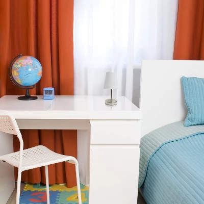 10.5" Petite Metal Stick Bedside Table Desk Lamp In Sand Nickel With Fabric Shade White - Creekwood Home 2 10.5" Petite Metal Stick Bedside Table Desk Lamp In Sand Nickel With Fabric Shade White - Creekwood Home - Image 2