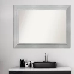 45" X 34" Non-Beveled Romano Silver Wood Bathroom Wall Mirror - Amanti Art -Home Series Shop GUEST 50b45354 9d88 412d b1f5 f8169b37ba29