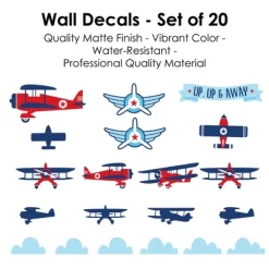 Big Dot Of Happiness Taking Flight - Airplane - Peel And Stick Nursery And Kids Room Vinyl Wall Art Stickers - Wall Decals - Set Of 20 -Home Series Shop GUEST 512c9618 5275 486d bf28 9de1df2580e2