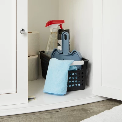 Farmlyn Creek 4 Pack Small Plastic Storage Baskets Bins With Handles For Bathroom, Laundry Room & Closet Organization, Black 2 Farmlyn Creek 4 Pack Small Plastic Storage Baskets Bins With Handles For Bathroom, Laundry Room & Closet Organization, Black - Image 2