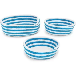 Farmlyn Creek 3 Pack Round Woven Storage Baskets, Blue And White Stripes (3 Sizes) -Home Series Shop GUEST 52f55059 e48b 4308 91a1 06a46d907e86