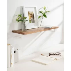 24" X 3" Lankford Wood Shelf Natural/White - Kate & Laurel All Things Decor -Home Series Shop GUEST 530d1710 25d0 43d7 b47a c0068c0beec9