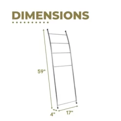 Juvale 59 Inch 4-Rung Wall Leaning Towel Rack, Holder & Stand, Blanket Ladder For Bathroom Decor, Oval Tube Chrome Metal -Home Series Shop GUEST 5312b8b3 1a5d 4013 ac62 6813ee9ebcee