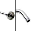 Built Industrial Shower Head Arm Extension With Flange, 15 Inch Wall Mounted Extension Arm For Rainfall Shower Head, Silver Chrome