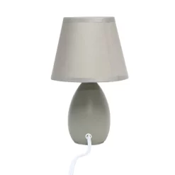 9.45" 2pk Petite Ceramic Oblong Bedside Table Desk Lamps With Matching Tapered Drum Shade Gray - Creekwood Home -Home Series Shop GUEST 54119852 6248 4946 bda4 d13ce4ca02a6