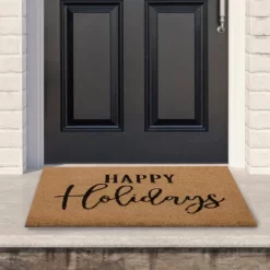 Northlight Natural Coir "Happy Holidays" Christmas Doormat 18" X 30"
