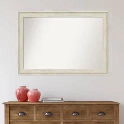 41" X 29" Non-Beveled Regal Birch Cream Bathroom Wall Mirror - Amanti Art -Home Series Shop GUEST 54c8a93a 2e48 4dd0 a189 2a158494480b