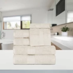 Classic Plush Absorbent 6-Piece Towel Set By Blue Nile Mills -Home Series Shop GUEST 57ce503d ef42 4fb1 b74c b8eb0ea93b34