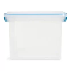 Sterilite 32 Quart Stackable Clear Plastic Storage Tote Container With Blue Gasket Latching Lid For Home And Office Organization, Clear -Home Series Shop GUEST 599d5c02 7af6 457c b7e8 d7088cc2ac3e