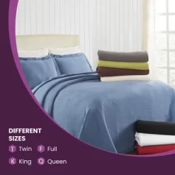 Textured Jacquard Matelassé Solid Oversized Cotton Bedspread Set - Blue Nile Mills -Home Series Shop GUEST 59db2af6 aa2b 443e 8f60 3e0f9c4adc19