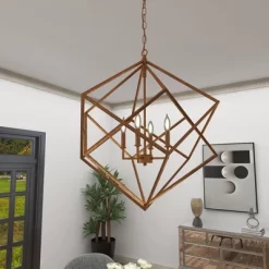Modern Metal Chandelier With Link Style Chain Gold - Olivia & May -Home Series Shop GUEST 5c9a255a a024 46ac 921b 27a4ded155c0
