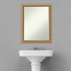 Amanti Art Florentine Gold Petite Bevel Wood Bathroom Wall Mirror 27.5 X 21.5 In. -Home Series Shop GUEST 5cba75e4 af25 47e8 87a9 b7144d1ddf3c