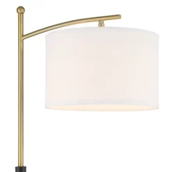 Possini Euro Design Modern Downbridge Floor Lamp 64" Tall Black Brass Metal Linen Drum Shade For Living Room Reading Bedroom Home -Home Series Shop GUEST 5d6c51de f1c9 4e36 b99e dad41ef793d7