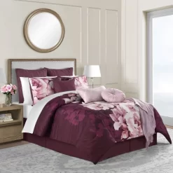 14pc King Liana Comforter Set Plum Purple - Lanwood Home