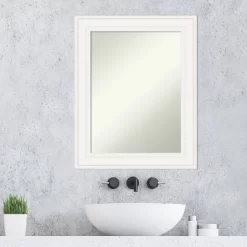 24" X 30" Non-Beveled Ridge White Bathroom Wall Mirror - Amanti Art -Home Series Shop GUEST 5ea62d19 9945 48c7 82f7 1178335f9fae
