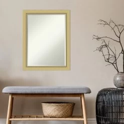 Amanti Art Landon Gold Narrow Petite Bevel Bathroom Wall Mirror 27.5 X 21.5 In. -Home Series Shop GUEST 5f75ad02 2e04 472d b196 c3cf1c2fc9ce
