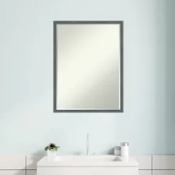 Amanti Art Dixie Blue Grey Rustic Narrow Petite Bevel Wood Bathroom Wall Mirror 25 X 19 In. -Home Series Shop GUEST 5fa36727 bc16 42b7 8a0d f7998177d86d