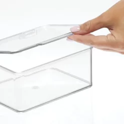 MDesign Plastic Craft Room Storage Organizer Box With Hinged Lid, 8 Pack, Clear -Home Series Shop GUEST 5fcd5256 22f0 497e 9788 163cf07f377a