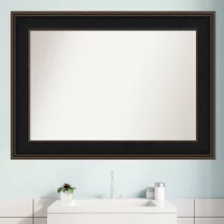 44" X 32" Non-Beveled Mezzanine Wood Bathroom Wall Mirror Espresso Brown - Amanti Art -Home Series Shop GUEST 623fb826 f4fe 423e ab0f d916da584c1e