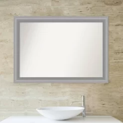 41" X 29" Non-Beveled Peak Polished Nickel Narrow Bathroom Wall Mirror - Amanti Art -Home Series Shop GUEST 62b826b2 1ebe 4a0e 92fc 768f5a5c7d28