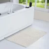 Knightsbridge Beautiful Circle Design Premium Quality Year Round Cotton With Non-Skid Back Bath Rug Ivory