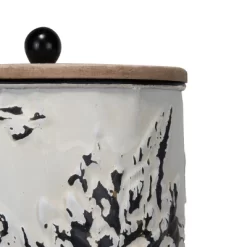 Set Of 3 Cream And Gray Floral Metal Decorative Storage Canisters - Foreside Home & Garden -Home Series Shop GUEST 650257c7 31d4 4b59 b9b2 17adfb851bec