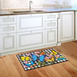 Briarwood Lane Checkered Butterflies Spring Doormat Floral Butterfly Indoor Outdoor 30" X 18" -Home Series Shop GUEST 66951553 5b47 47ab a828 79c338f1257e