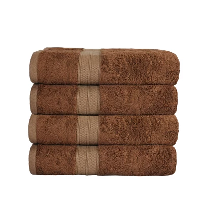 4 Piece Bath Towel Set, Rayon From Bamboo And Cotton, Plush And Thick, Hypoallergenic, Solid Terry Towels With Dobby Border By Blue Nile Mills 12 4 Piece Bath Towel Set, Rayon From Bamboo And Cotton, Plush And Thick, Hypoallergenic, Solid Terry Towels With Dobby Border By Blue Nile Mills - Image 12