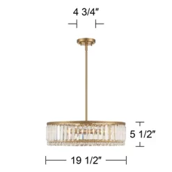 Stiffel Soft Gold Drum Pendant Chandelier 20 1/4" Wide Modern Clear Crystal 5-Light Fixture For Dining Room House Foyer Entryway -Home Series Shop GUEST 68800fce fd6d 43d8 8b67 e553c77190a5