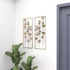 Metal Leaf Tall CutOut Wall Decor With Gold Frame Set Of 2 Gold - Olivia & May -Home Series Shop GUEST 6a6e29e9 4025 4537 ae4e 2a159688521f