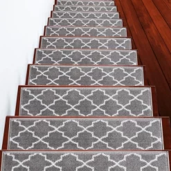 Sussexhome Stair Treads Trellisville Collection Contemporary And Soft, Adhesive Tape, 9" X 28" , Pack Of 4/7/13/15