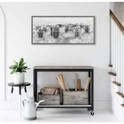 18" X 40" Sylvie Herd Of Highland Cows By The Creative Bunch Studio Framed Canvas Black/White - Kate & Laurel All Things Decor -Home Series Shop GUEST 6ca4e7ee 1822 47ec 92c0 f286dac9ce3d