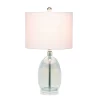 Glass Table Lamp With White Drum Shade Blue - Lalia Home