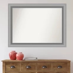 44" X 33" Non-Beveled Peak Polished Nickel Bathroom Wall Mirror - Amanti Art -Home Series Shop GUEST 6dbb79ca b116 4626 ae03 5570f1ee004f