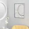 Canvas Abstract Circles Framed Wall Art With Silver Frame Multi Colored - Olivia & May
