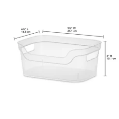 Sterilite 9.5 X 6.5 X 4 Inch Small Open Scoop Front Clear Storage Bin With Comfortable Carry Through Handles For Household Organization -Home Series Shop GUEST 6dfcd2d8 b58e 4e2c 809a a28a7a21a5e2