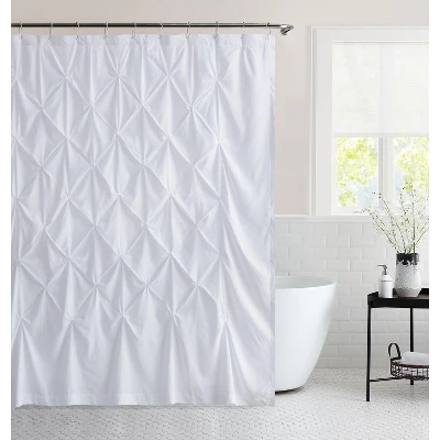 Sweet Home Collection - Hudson Pintuck Fabric Shower Curtain 72" X72" 1 Sweet Home Collection - Hudson Pintuck Fabric Shower Curtain 72" X72"