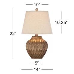 360 Lighting Accent Urn Table Lamp With USB Charging Port 22" High Warm Bronze Drum Shade For Living Room Desk Bedroom House -Home Series Shop GUEST 6e8066d4 1a20 45e1 822e 9dacd21fcc24