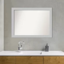 42" X 31" Non-Beveled Shiplap White Wood Bathroom Wall Mirror - Amanti Art -Home Series Shop GUEST 6e95acab 8f1b 4a10 b444 d731f6cce89f