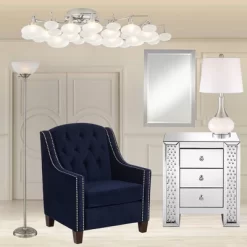 360 Lighting Serrena Modern Accent Table Lamp 23" High White Glass Brushed Nickel Metal With Nightlight Drum Shade For Bedroom Living Room House Home -Home Series Shop GUEST 6f12dd81 4c65 4853 a428 46da8ea52ae0