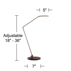 Possini Euro Design Magnum Modern Desk Lamp 36" Tall French Bronze Brown Metal LED Adjustable For Bedroom Living Room Bedside Nightstand Office House -Home Series Shop GUEST 710f67fe 8002 4719 b066 475edd1e5cca