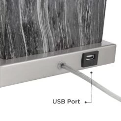 360 Lighting Connie Modern Table Lamps Set Of 2 With Acrylic Risers 25" High Black Faux Marble USB Charging Ports White Rectangular Shade For Desk -Home Series Shop GUEST 71589750 1e2d 47e9 a685 da6f3eb5bf29